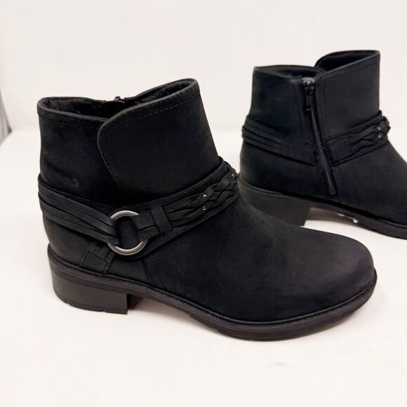 Clarks Black Suede Buckle Boots Size 10 - Picture 2 of 9